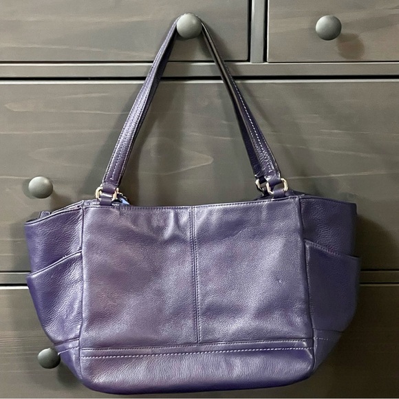 Coach F23284 Park Carrie Pebbled Leather
Purple Bag Satchel Purse Tote - Picture 2 of 10
